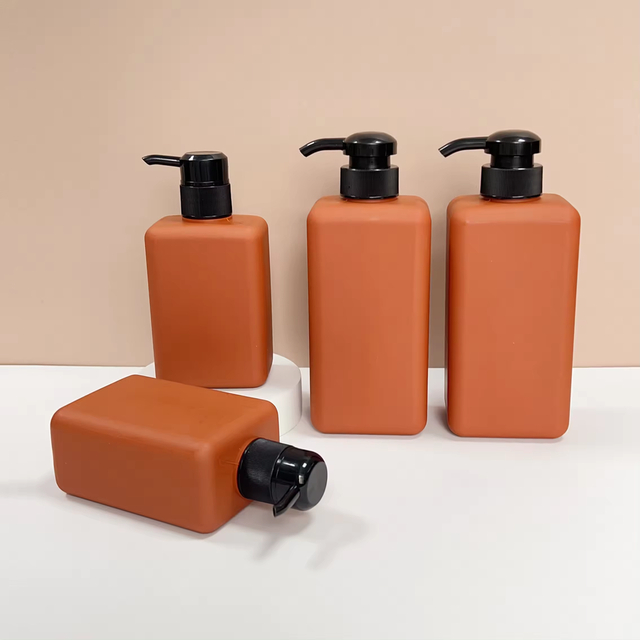 Factory Direct Sales 300ml 500ml Hdpe Empty square Shampoo Pump Bottle Soft Touch Bottle