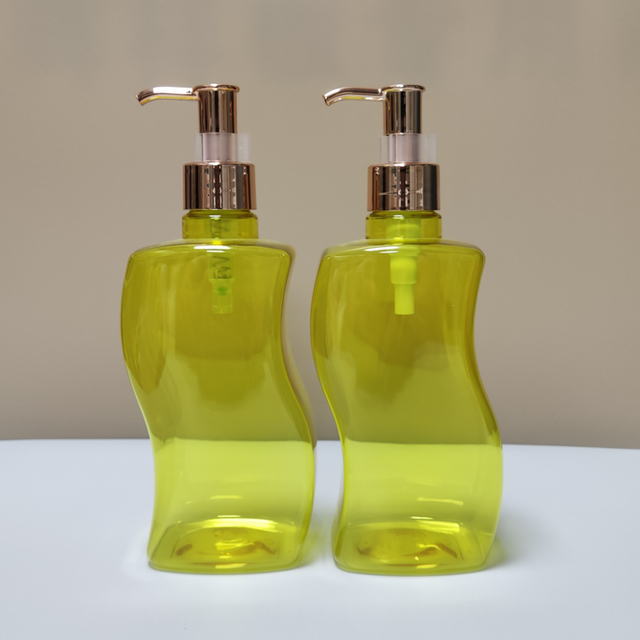 Custom Color Printed Plastic Empty Bottles 500ml Unique Shape Cosmetic Shampoo Bottle Packaging