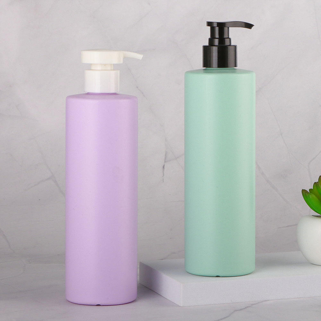New Cosmetic Packaging HDPE Plastic Bottle Luster Round 400ml Shampoo Hair Care Bottle