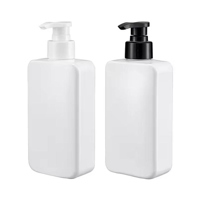 Cosmetic Packaging Empty HDPE Plastic 300ml Liquid Packaging Shampoo Bottle Skin Care Packaging square Plastic Shampoo Bottle