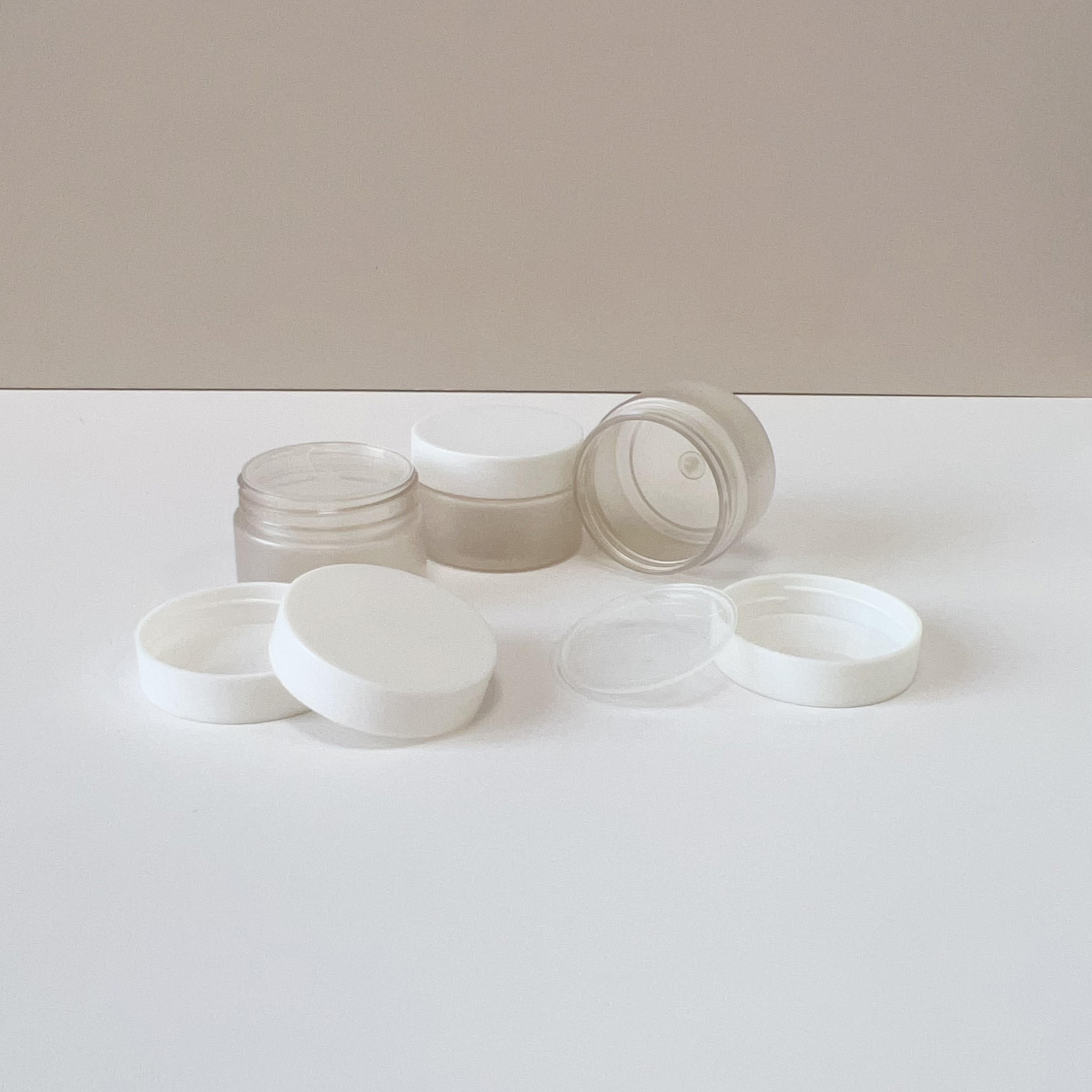 Factory Supply 35ML PET Frosted Cosmetic Container Cream Jar With White Plastic Lid