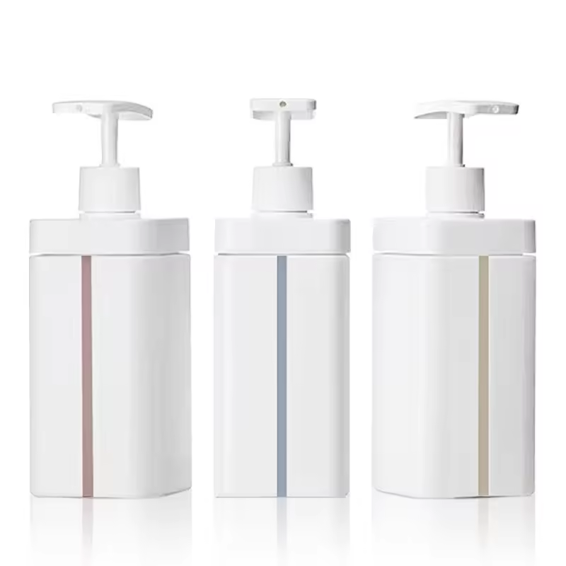 500ml 720ml HDPE Plastic Body Wash Bottle Visible Liquid Level Line Shampoo Bottle Cosmetic Emulsion Packaging Container