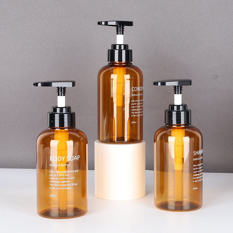 Wholesale 200ml 300ml Empty Hand Wash Bottle Green Pet Plastic Shampoo Lotion Pump Bottle Conditioner Plastic Bottle 50ml