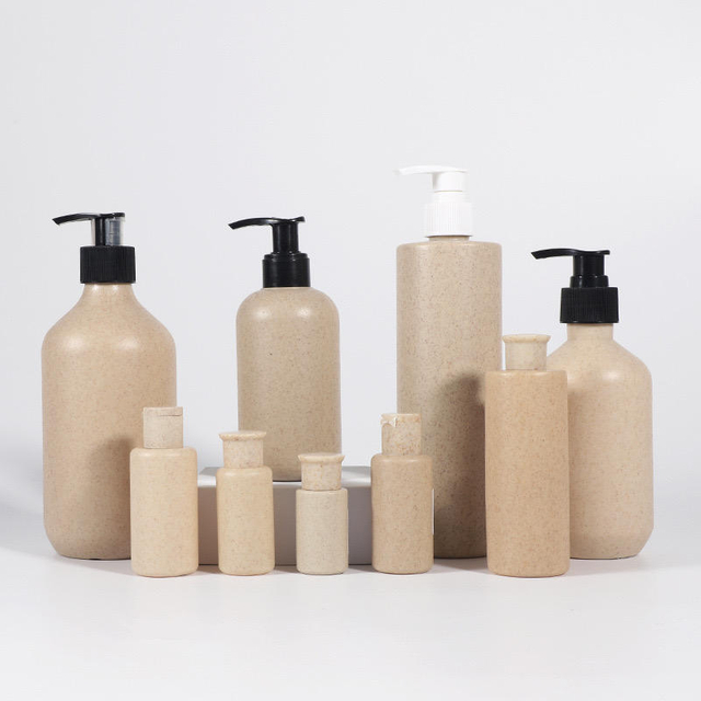 New 60ml to 500ml Biodegradable Wheat Straw Plastic Shampoo Emulsion Bottle and Conditioner Pump Bottle