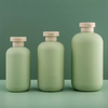 300ml to 650ml HDPE Plastic Green Round Bottle Body Wash and Body Lotion Packaging for Cosmetic Plastic Containers