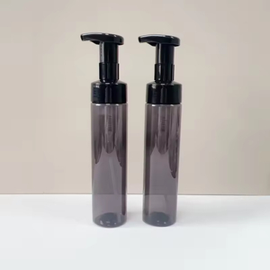 New 250ml Pet Mousse Foam Bottle Clear Black Plastic Foam Pump Bottle Cosmetic Packaging Plastic Bottle