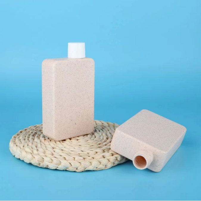 100ml Eco-friendly square Wheat Straw HDPE Biodegradable Squeeze Bottle for Lotion