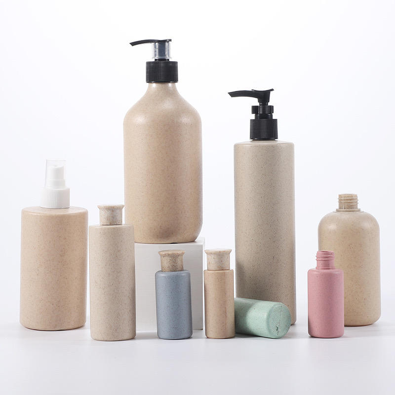 New 60ml to 500ml Biodegradable Wheat Straw Plastic Shampoo Emulsion Bottle and Conditioner Pump Bottle