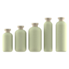 300ml to 650ml HDPE Plastic Green Round Bottle Body Wash and Body Lotion Packaging for Cosmetic Plastic Containers