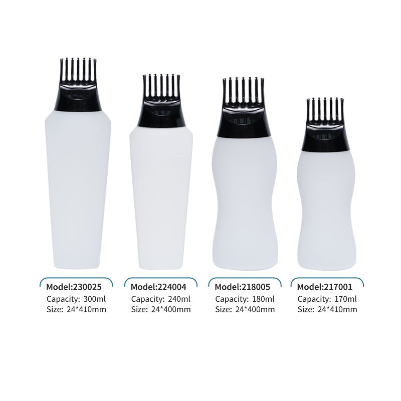 New 170ml 180ml 240ml 300ml HDPE Plastic Oil Comb Smear Bottle Shampoo Dispenser Bottle Salon Hair Coloring Plastic Bottle