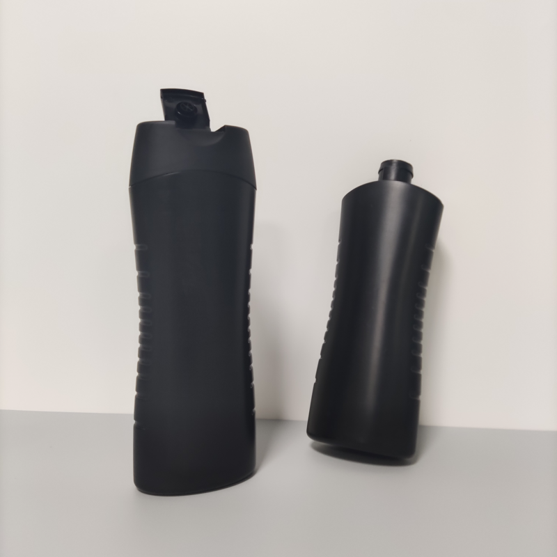 Custom 400ml Hdpe Shampoo Shower Gel Plastic Bottles Hair Conditioner Flat Cosmetic Packaging Container