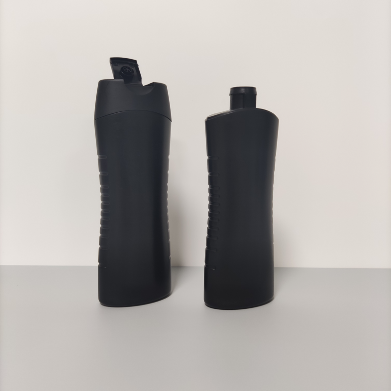 Custom 400ml Hdpe Shampoo Shower Gel Plastic Bottles Hair Conditioner Flat Cosmetic Packaging Container