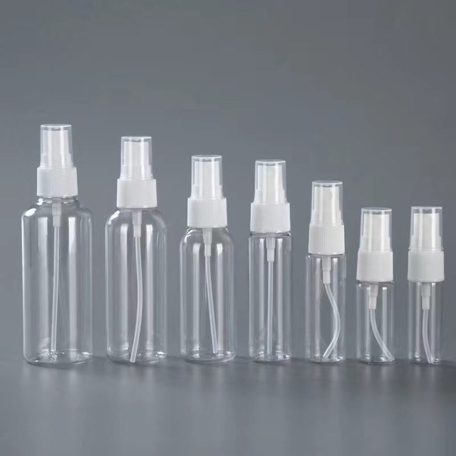 Factory Outlet 5ml 10ml 30ml 50ml 60ml 100ml Pet Spray Bottle Face Mist Clear Plastic Chloroform Spray Bottle