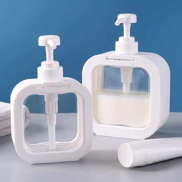 300ml 500ml Plastic Transparent Pressing Hand Sanitizer Cosmetics Shower Gel Travel Sub Bottle