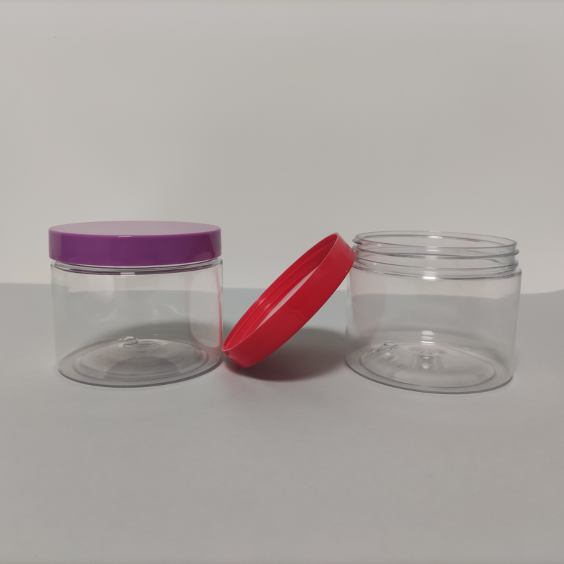 Wholesale Cosmetic Food Packaging 100ml 150ml 200ml 300ml 500ml Amber Black Pet Plastic Cosmetic Cream Jar With Lid