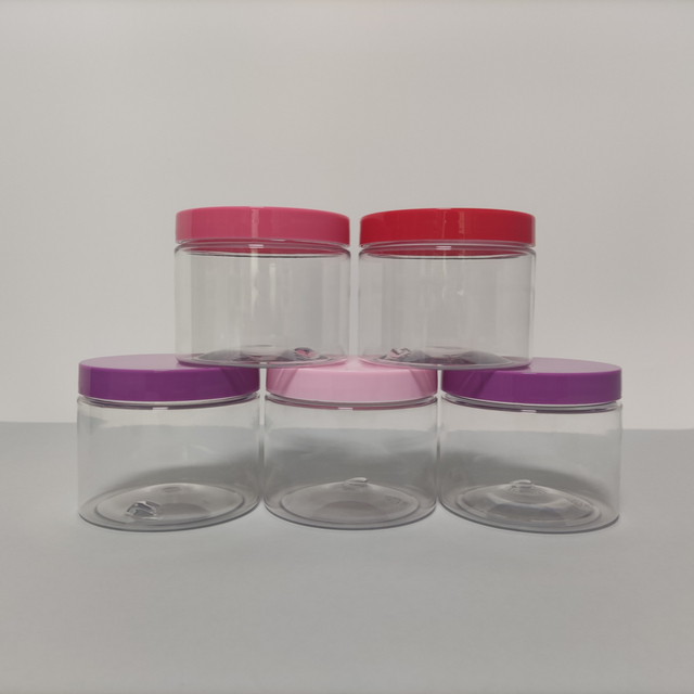 Wholesale Cosmetic Food Packaging 100ml 150ml 200ml 300ml 500ml Amber Black Pet Plastic Cosmetic Cream Jar With Lid