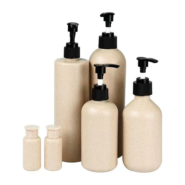 China Manufacturer Eco Friendly Degradable Biodegrade Material Wheat Straw Plastic Cosmetic Skin Care Bottles