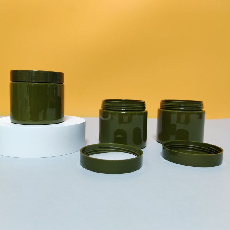 Custom Fuchsia PET Plastic Wide Mouth Jar for Body Butter Moisture Cream Hair Mask Cosmetic Container Packaging