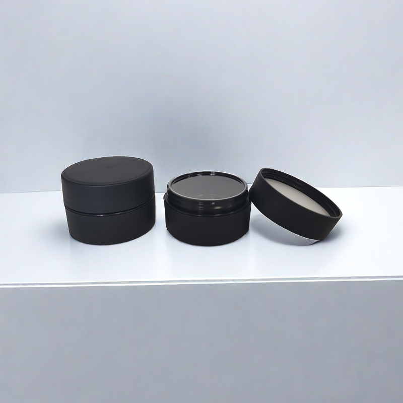 60g Matte Black Cosmetic Jar Packaging With Box Empty Face Mask Packaging Cosmetic Double Deck 2oz Jar
