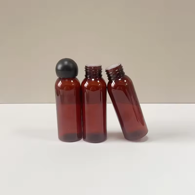 Factory Direct Sales of Refined Oil Bottles 70ml Pet Ball Cap Plastic Bottle Emulsion Empty Mushroom Cap