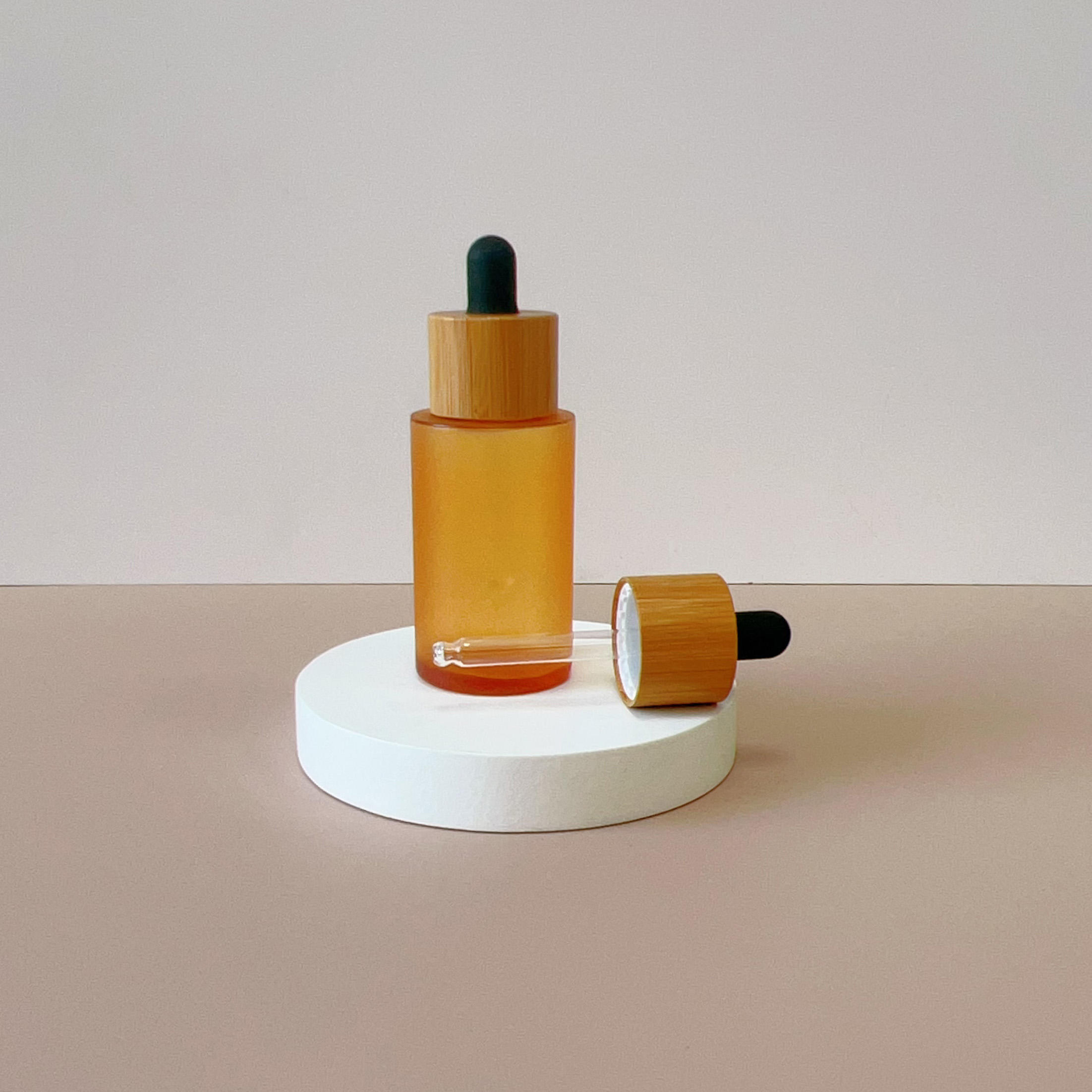 30ml 50ml 80ml 100ml 150ml PETG Skincare Packaging Essential Oil Bottle Cylinder Frosted clear Glass Dropper Bottle