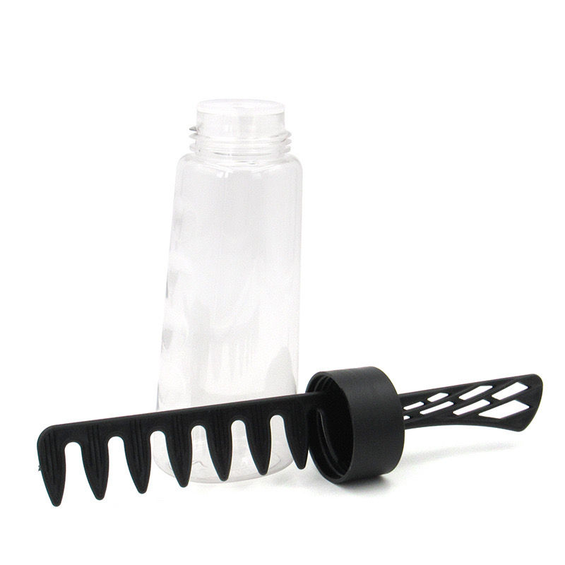 Factory Direct Sales 300ml PET Hair Essential Oil Comb Bottle Plastic Bottle With Comb