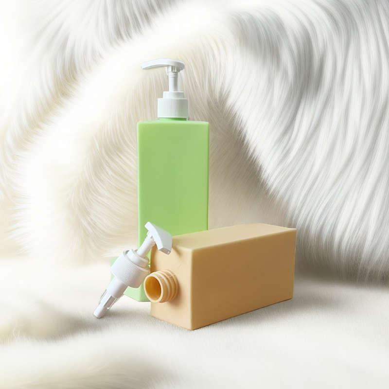 Factory Custom Hdpe 500ml Flat Soft Touch square Shampoo Bottle