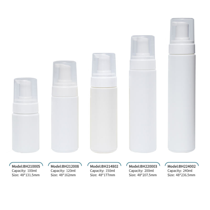 100ml 120ml 150ml 240ml Pink Frosted Hdpe Facial Cleanser Mousse Foam Pump Bottle