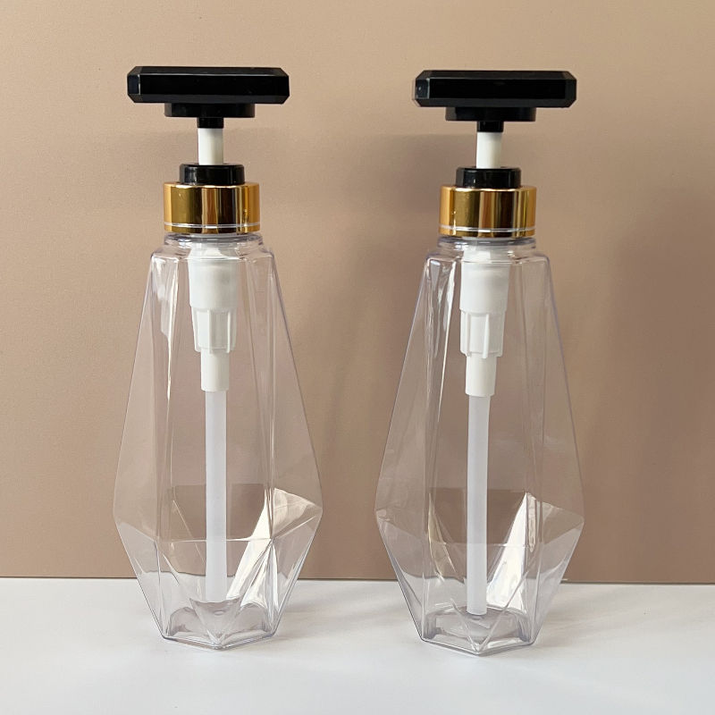 Factory Custom 460ml Polygon Shaped Plastic Bottle Pet Empty Hand Wash Shampoo Lotion Dispenser Plastic Bottle