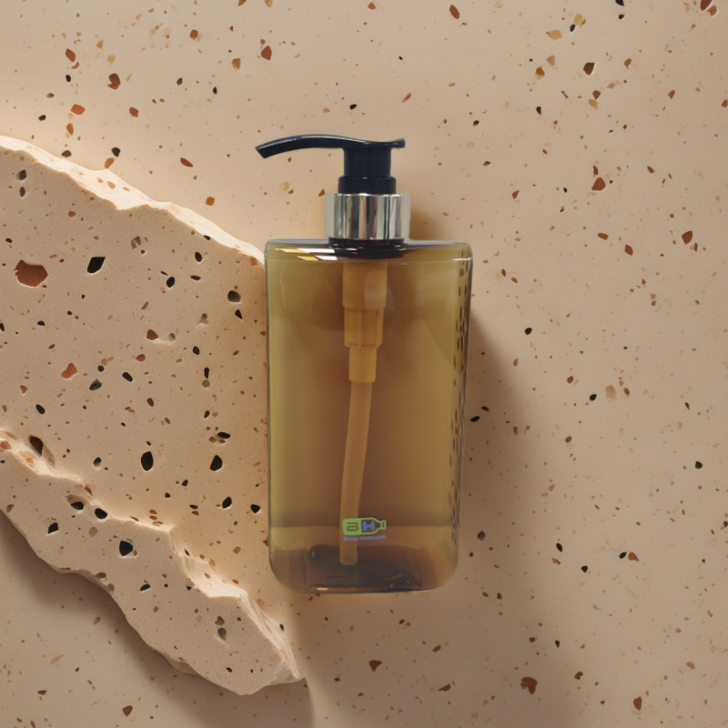 Custom Luxury 300ml 500ml PETG Plastic Pump Bottle Shampoo Shower Gel Body Wash Square Bottle