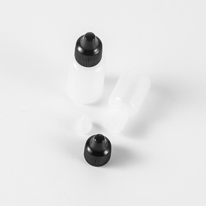 Squeezable 5ml 10ml 15ml 20ml 30ml Empty Dropper PE Plastic Bottle With Plastic Tamper Evident Cap