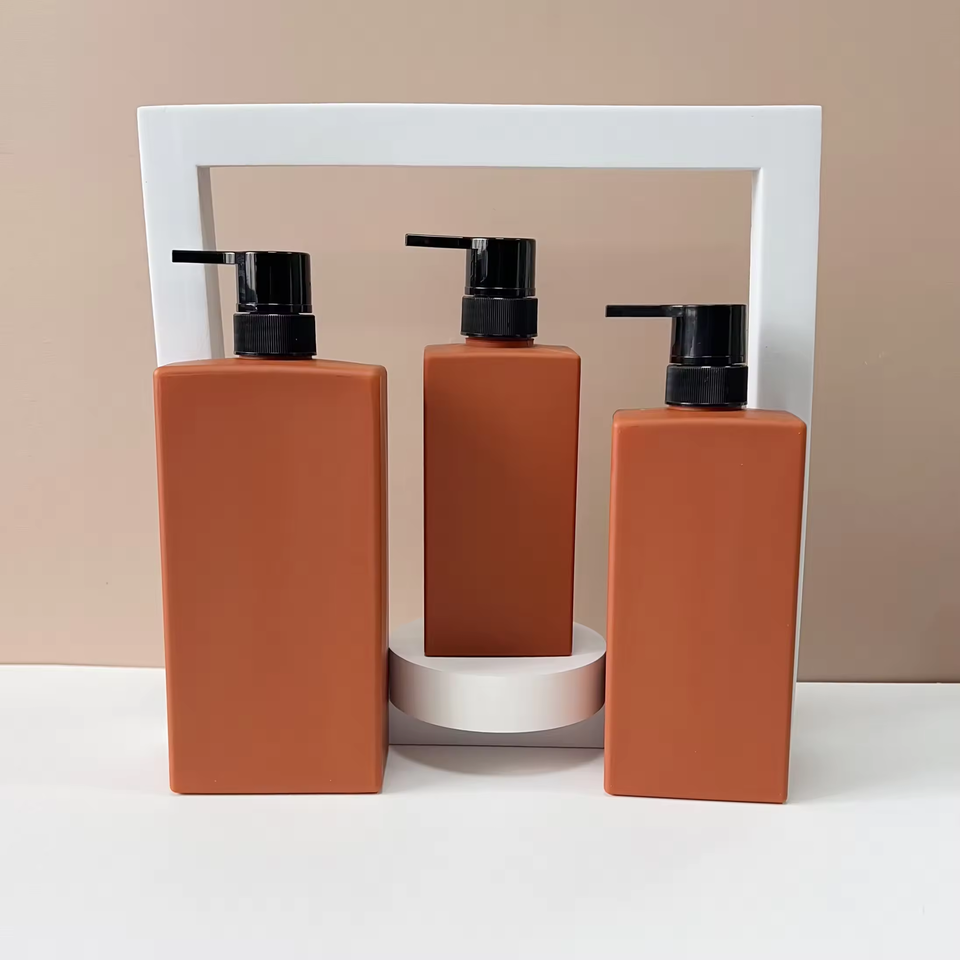 Factory Direct Sales Large Capacity 500ml 750ml 1000ml Hdpe Shampoo Lotion Bottle Square Conditioner