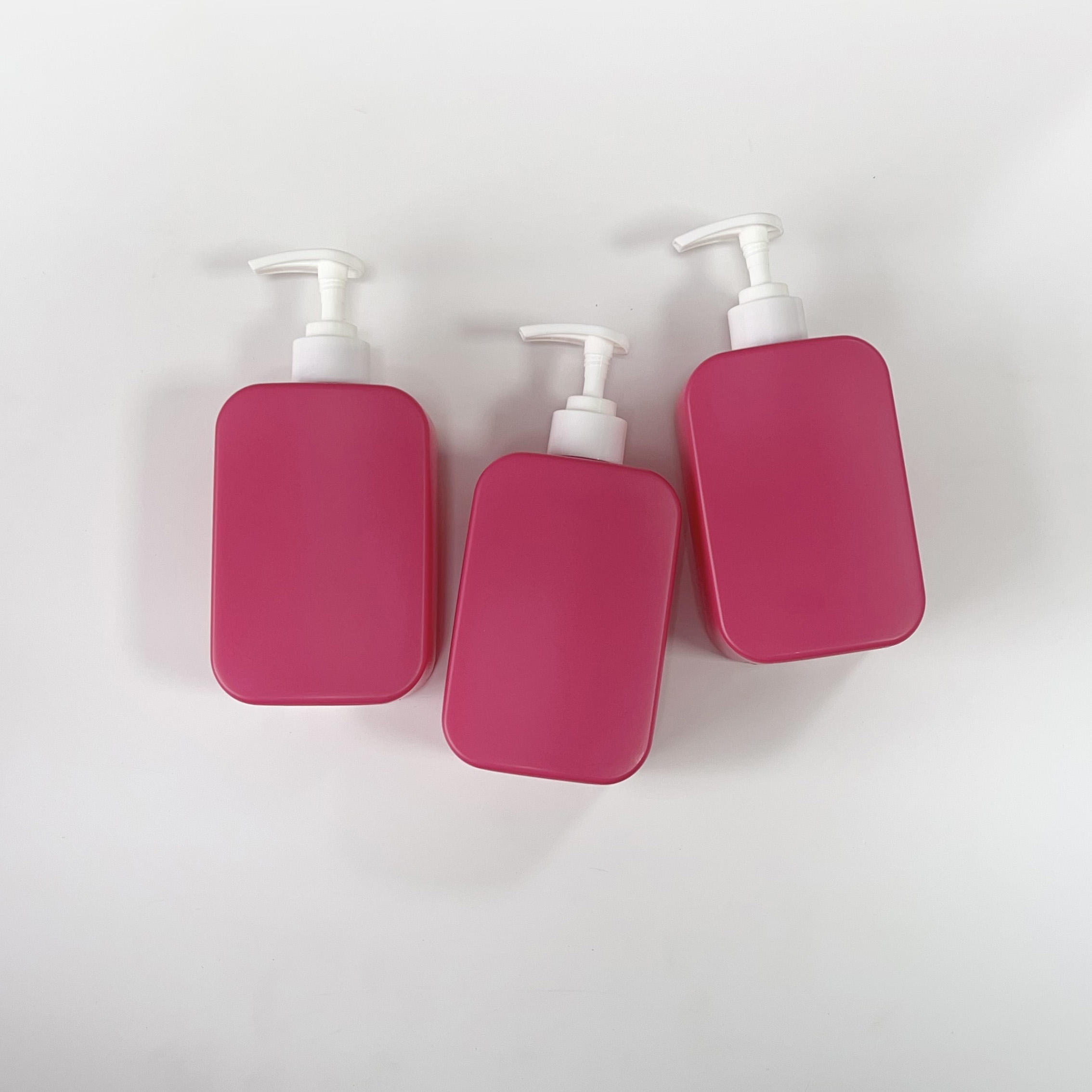 Factory Supply Cosmetics Packaging Container 450mlHDPE Empty Packaging square Plastic Shampoo Bottle Emulsion