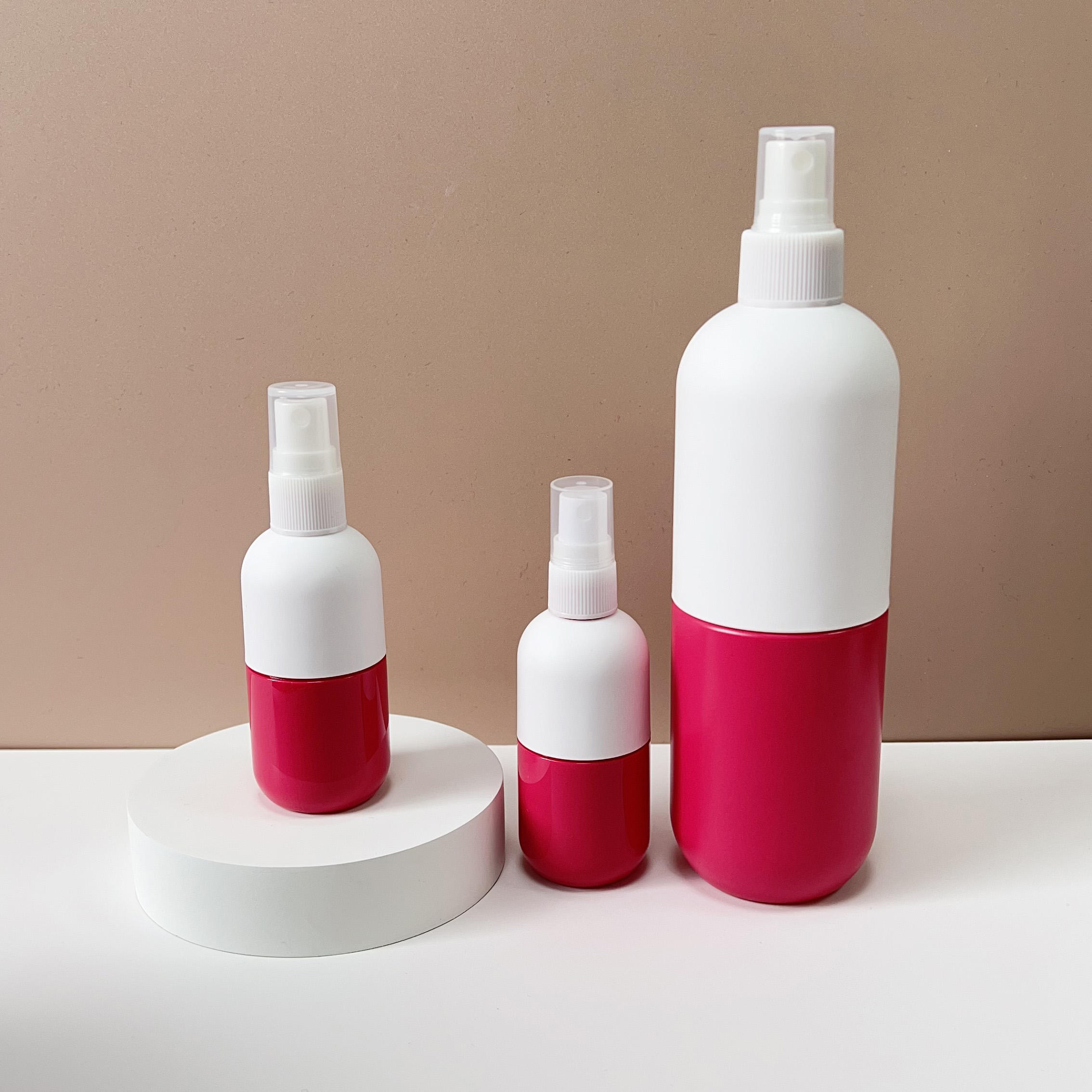 Factory in Stock Selling Bottle 60ml Petg Cosmetics Plastic Packaging Sprayer Two-color Bottle