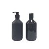 Custom Luxury Matte Black Frosted PET Plastic Emulsion Pump Bottle 500ml Shampoo Bottle Cosmetic Packaging
