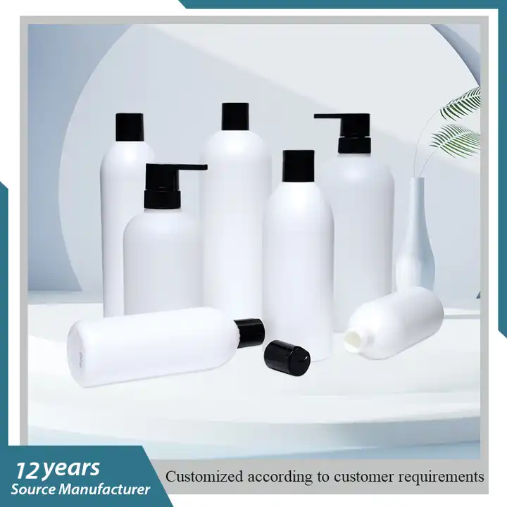 Wholesale Various Capacities Round Shoulder Round Shampoo Shower Gel Essence Lotion Hdpe Plastic Bottles
