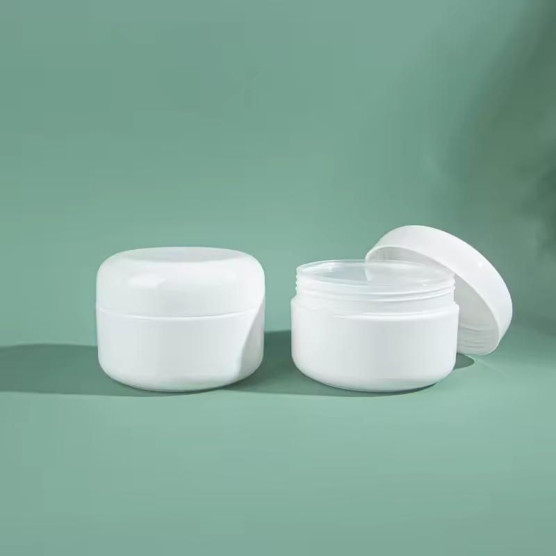White Plastic Jar With Lid 100ml 120ml 200ml PP Plastic Cosmetic Cream Jar Hot Sale Round Cosmetic Packaging