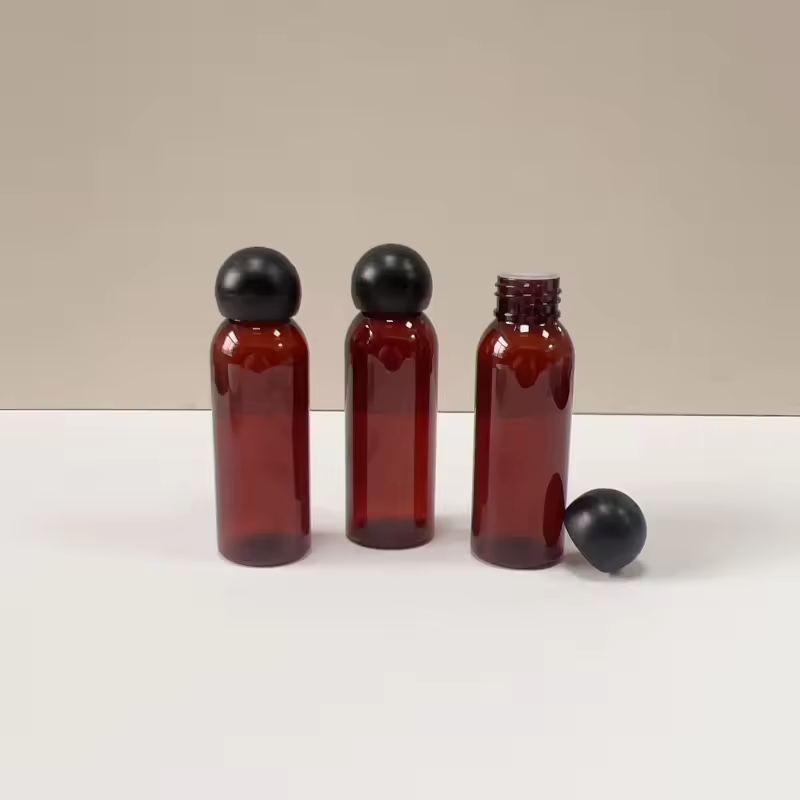 Factory Direct Sales of Refined Oil Bottles 70ml Pet Ball Cap Plastic Bottle Emulsion Empty Mushroom Cap