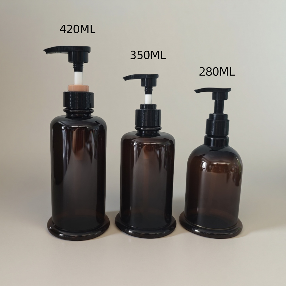 Custom Luxury 300ml 400ML 500ml PET Plastic Pump Bottle Shampoo Shower Gel Body Wash Bottle for Hotel Packaging