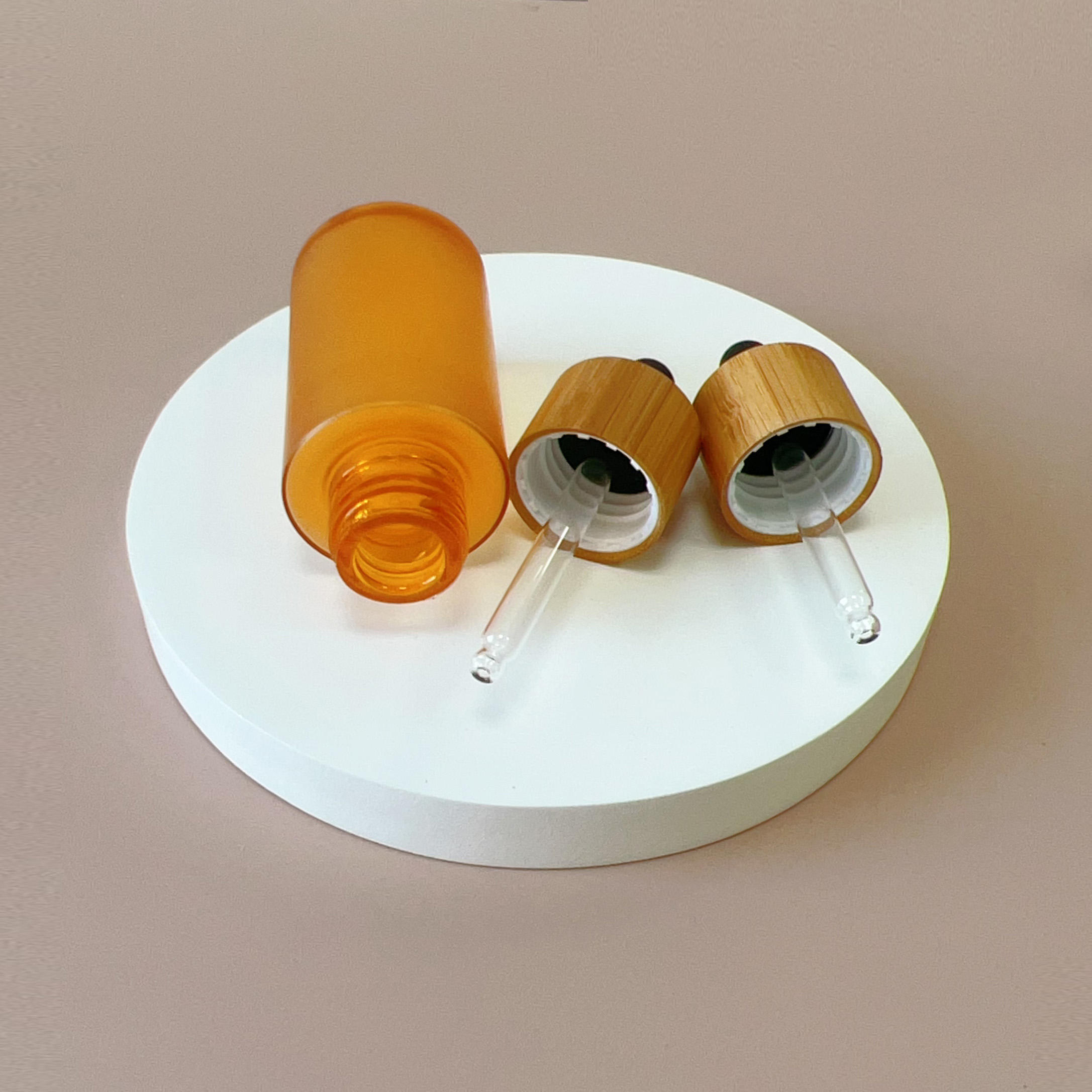 30ml 50ml 80ml 100ml 150ml PETG Skincare Packaging Essential Oil Bottle Cylinder Frosted clear Glass Dropper Bottle