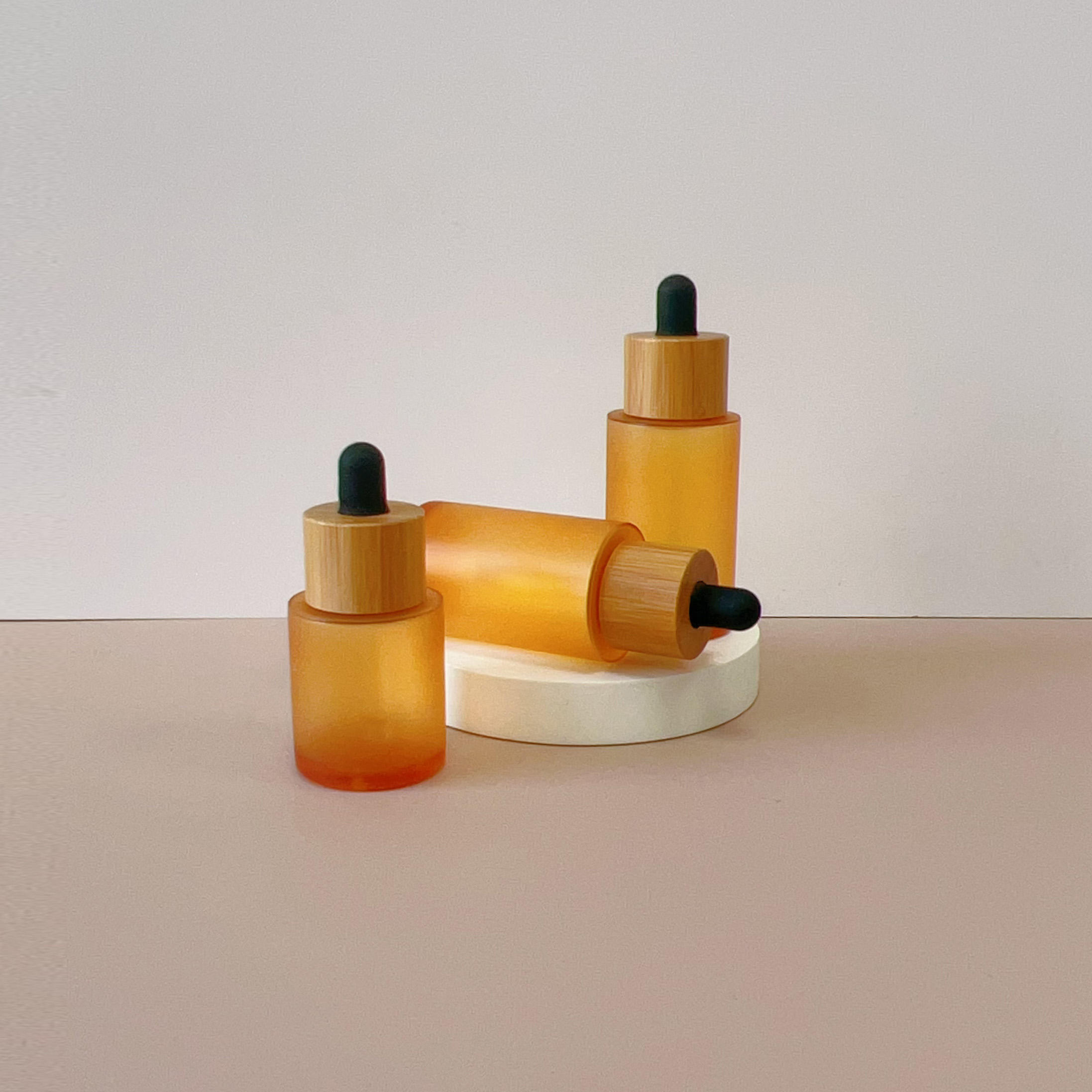 30ml 50ml 80ml 100ml 150ml PETG Skincare Packaging Essential Oil Bottle Cylinder Frosted clear Glass Dropper Bottle