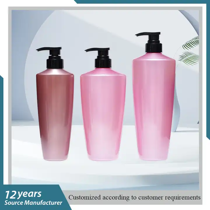 Empty Body Wash Lotion Shower Gel Press Bottle Flat 300ML 400ml 600ml 650ml Pump PET Shampoo Plastic Bottle