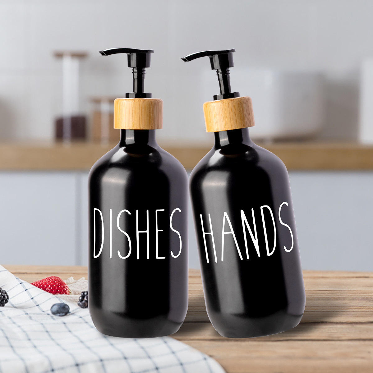 Custom Luxury Matte Black Frosted PET Plastic Pump Bottle Shampoo Bottle Cosmetic Packaging