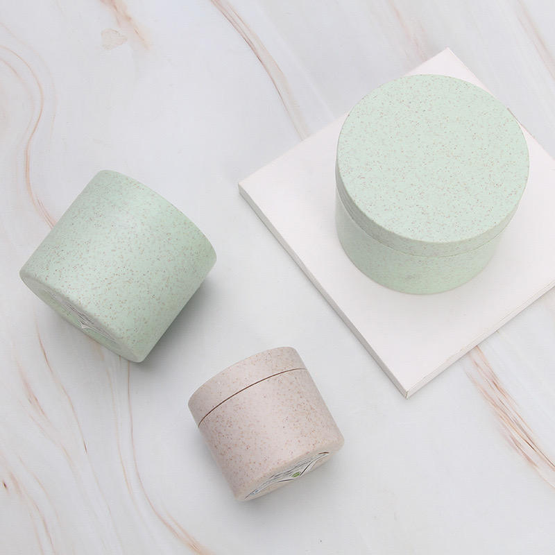 New Biodegradable Cosmetics Packaging Wheat Straw Material Cream Empty Cans