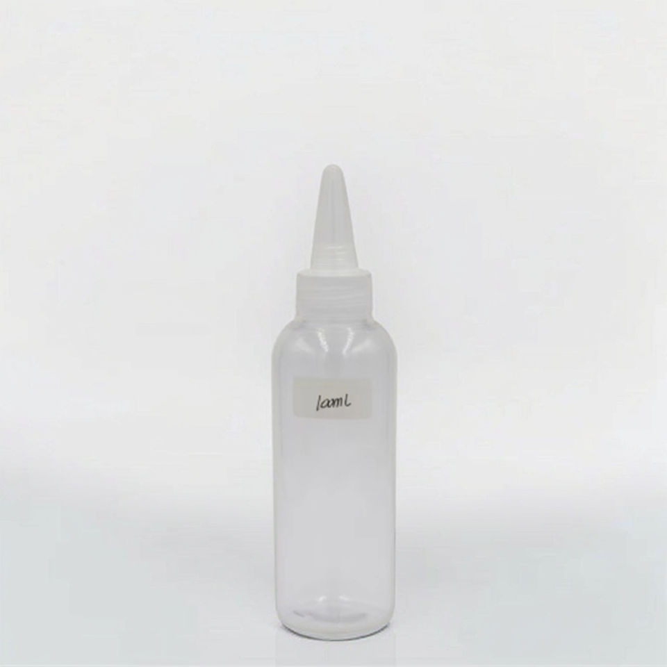 Transparent PET Hair Oil Bottle with Pump Sprayer 100ml-500ml Plastic Squeeze Pointed Mouth Bottle Sizes