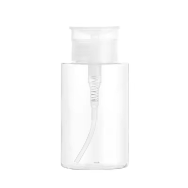 Luxury Empty 200ml Skin Toner Plastic Bottle Empty Push Down Eye Makeup Nail Polish Remover Pump Bottle
