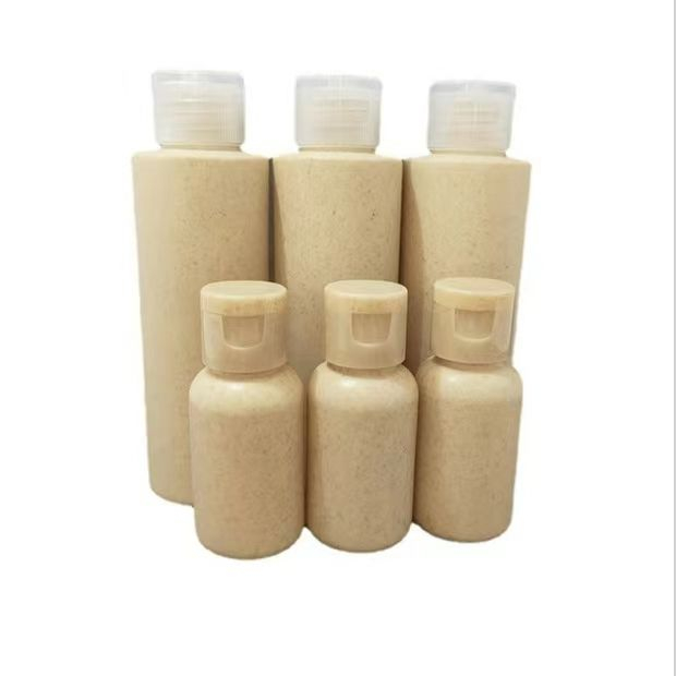 Eco Friendly 2oz 4oz Degradable Shampoo and Conditioner Bottle Wheat Straw Material Plastic Bottles
