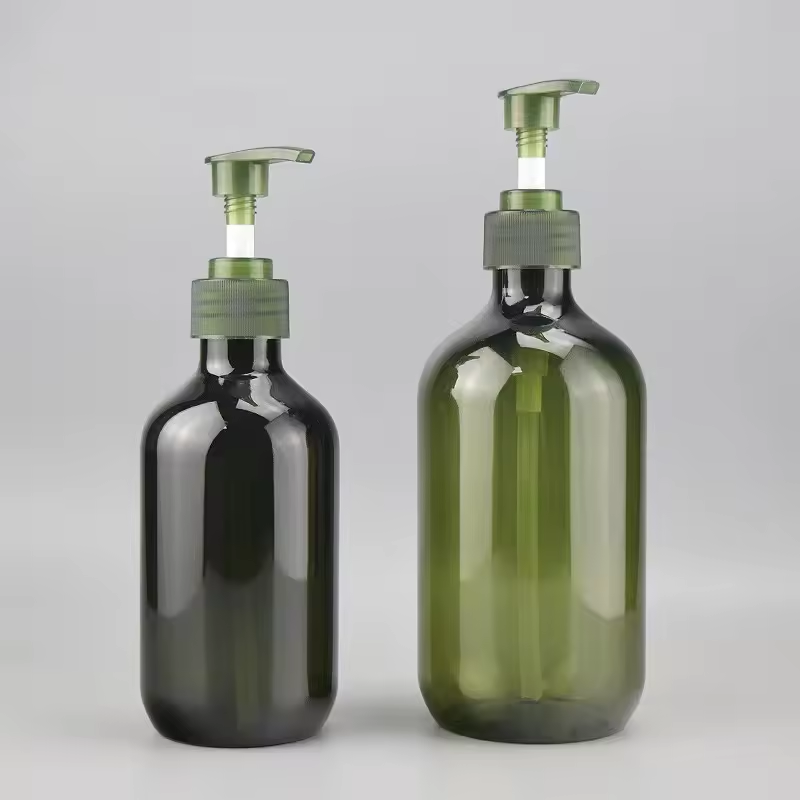 Wholesale 250ml 360ml Empty Hand Wash Bottle Green Pet Plastic Shampoo Lotion Pump Bottle Conditioner Plastic Bottle