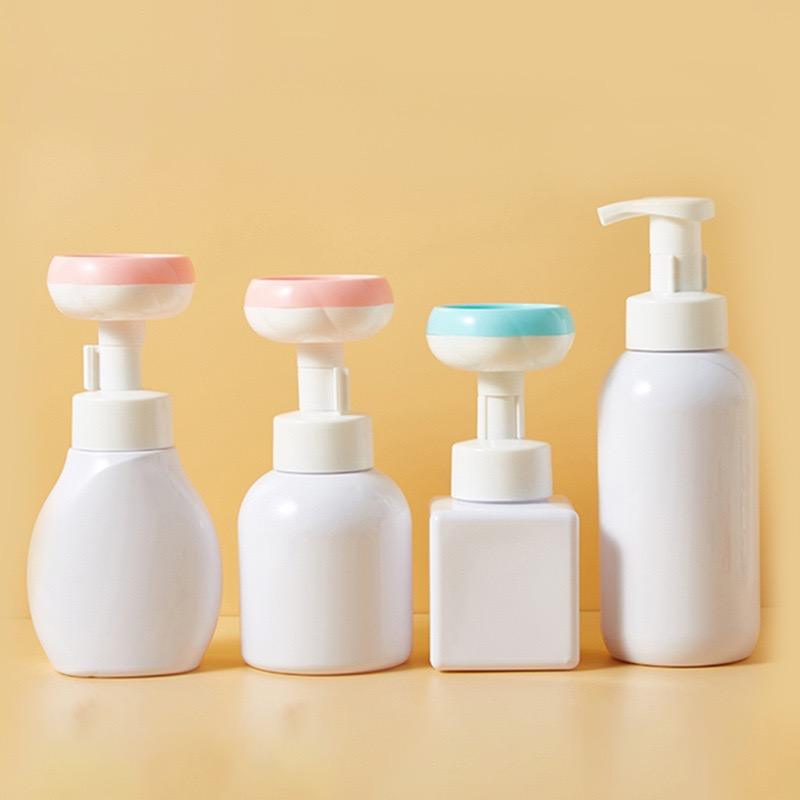Hand Sanitizer Packaging 100ml to 500ml PET Plastic Hand Sanitizer Soap Dispenser Cleanser Flower Foam Pump Bottle