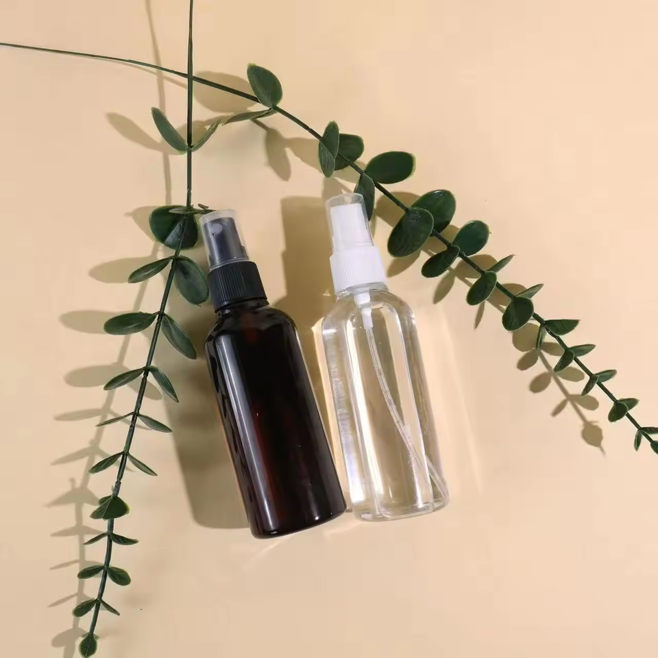 Factory Direct Sales 100ml Round Fine Mist Pet Plastic Spray Bottle for Cosmetic Packaging
